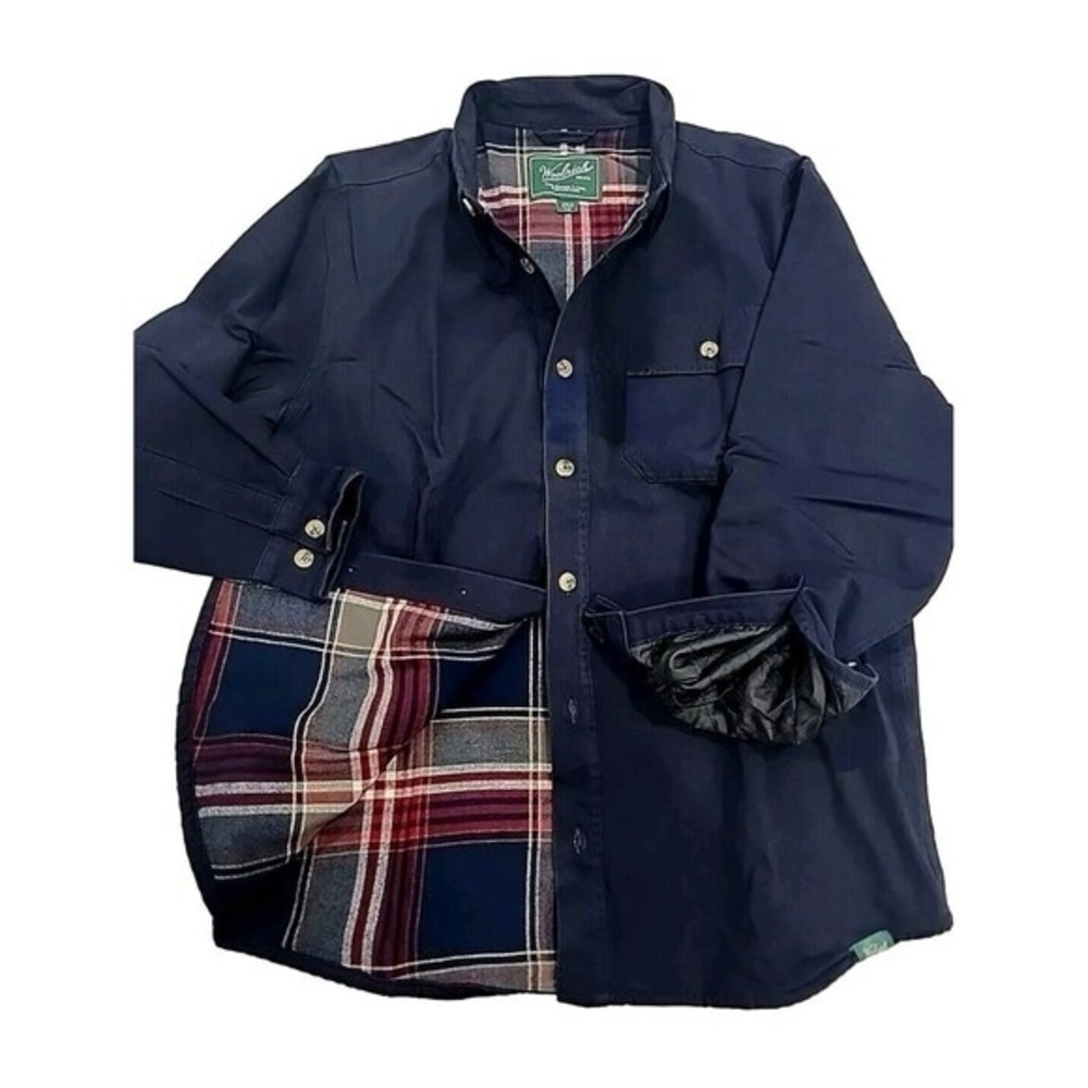 EUC Woolrich Flannel Lined Shirt Jacket Blue The Green Label‎ XXL